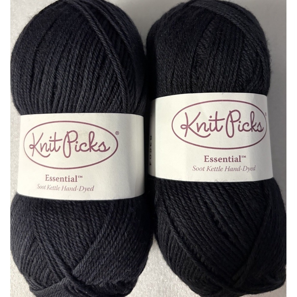 Knit Picks Essential Soot Kettle Hand Dyed Yarn 2SkeinsMerino Sock Fingering 462